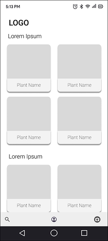 Android Home Wireframe