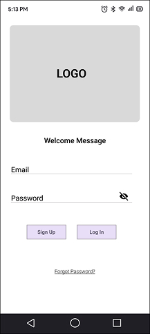 Android Login Wireframe