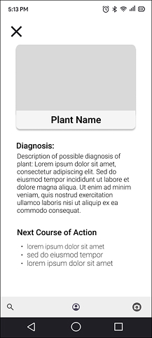 Android Plant Diagnosis Wireframe