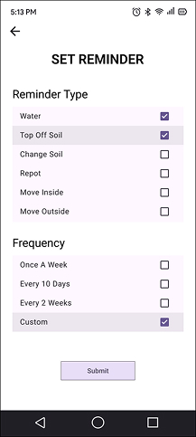 Android Reminder Wireframe
