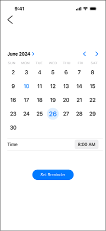 iOS Calendar Wireframe