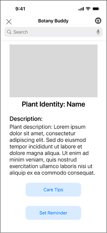 iOS Identity Results Wireframe