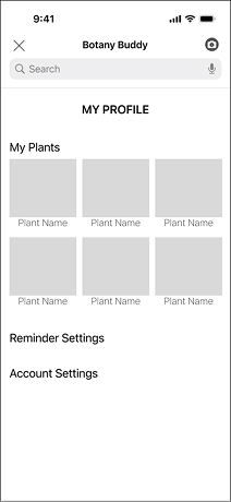 iOS Profile Wireframe