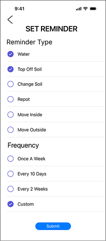 iOS Reminder Wireframe