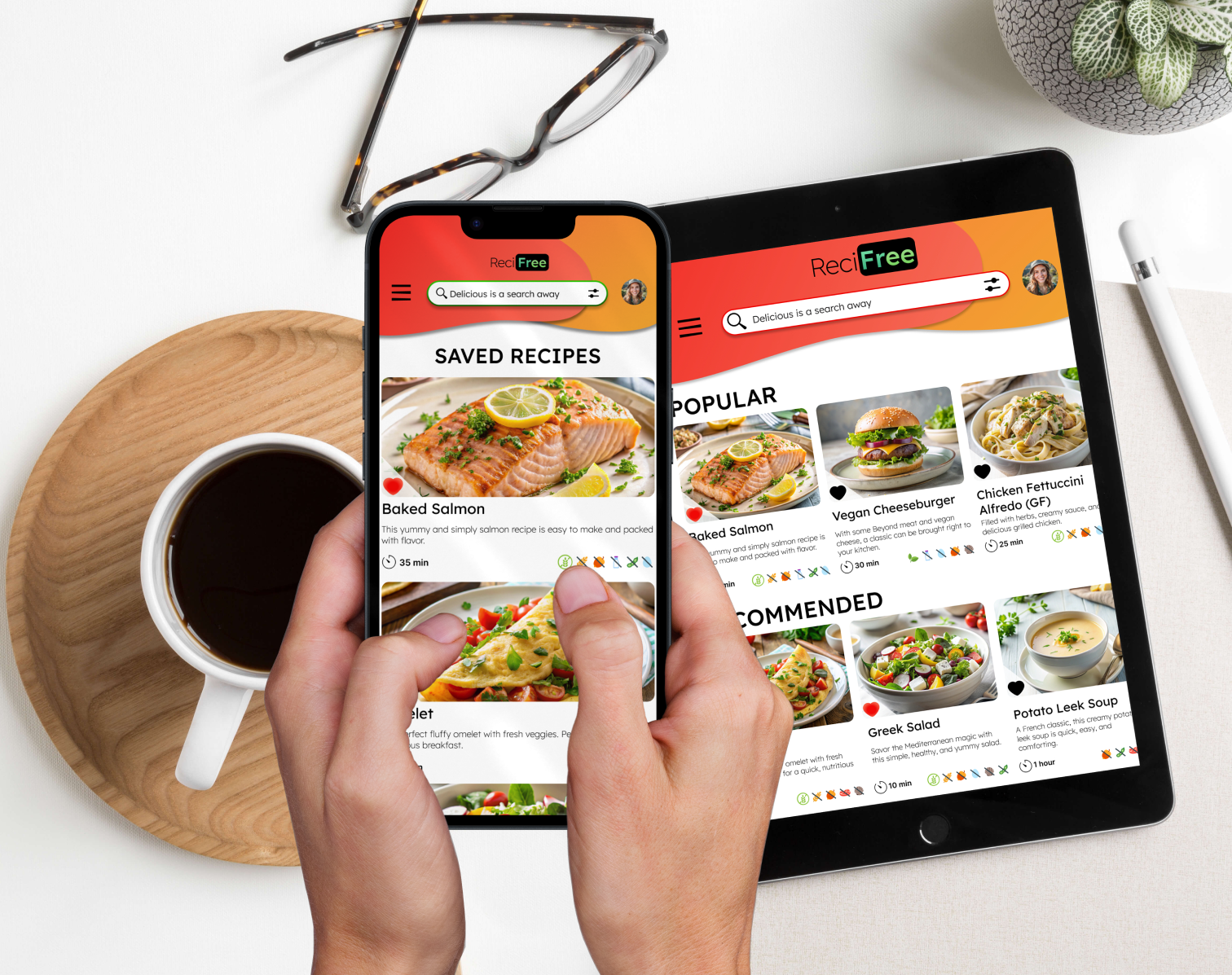 ReciFree Tablet Mockup