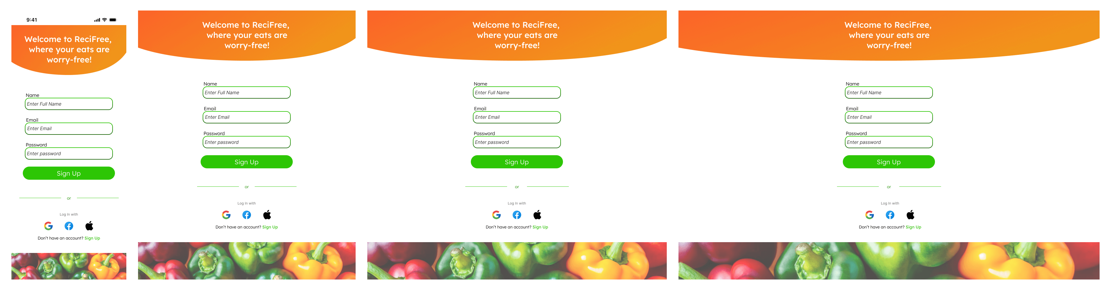 ReciFree Sign Up