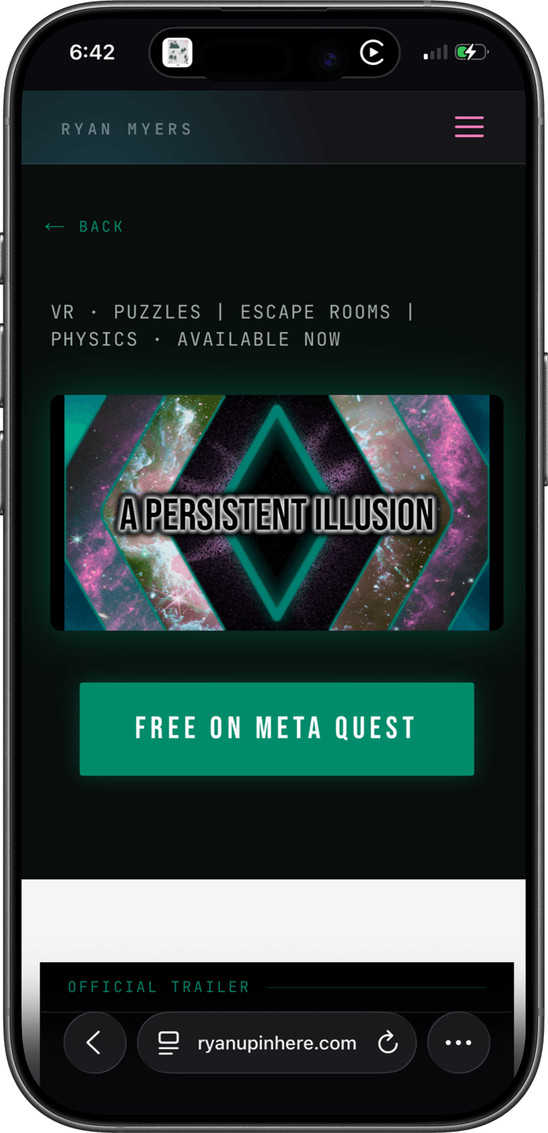Mobile Persistent Illusion Page - Ryan Up In Here